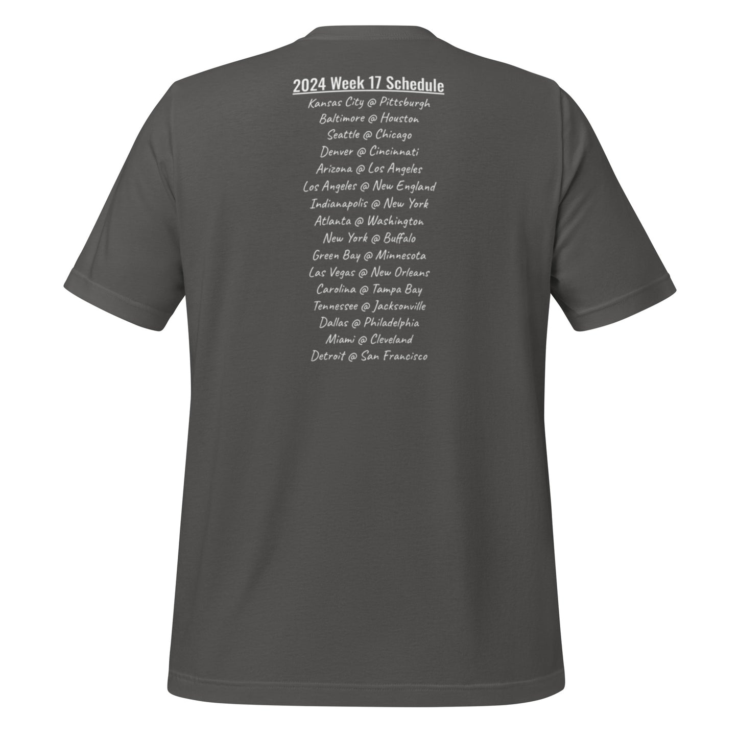 Week 17 Schedule t-shirt