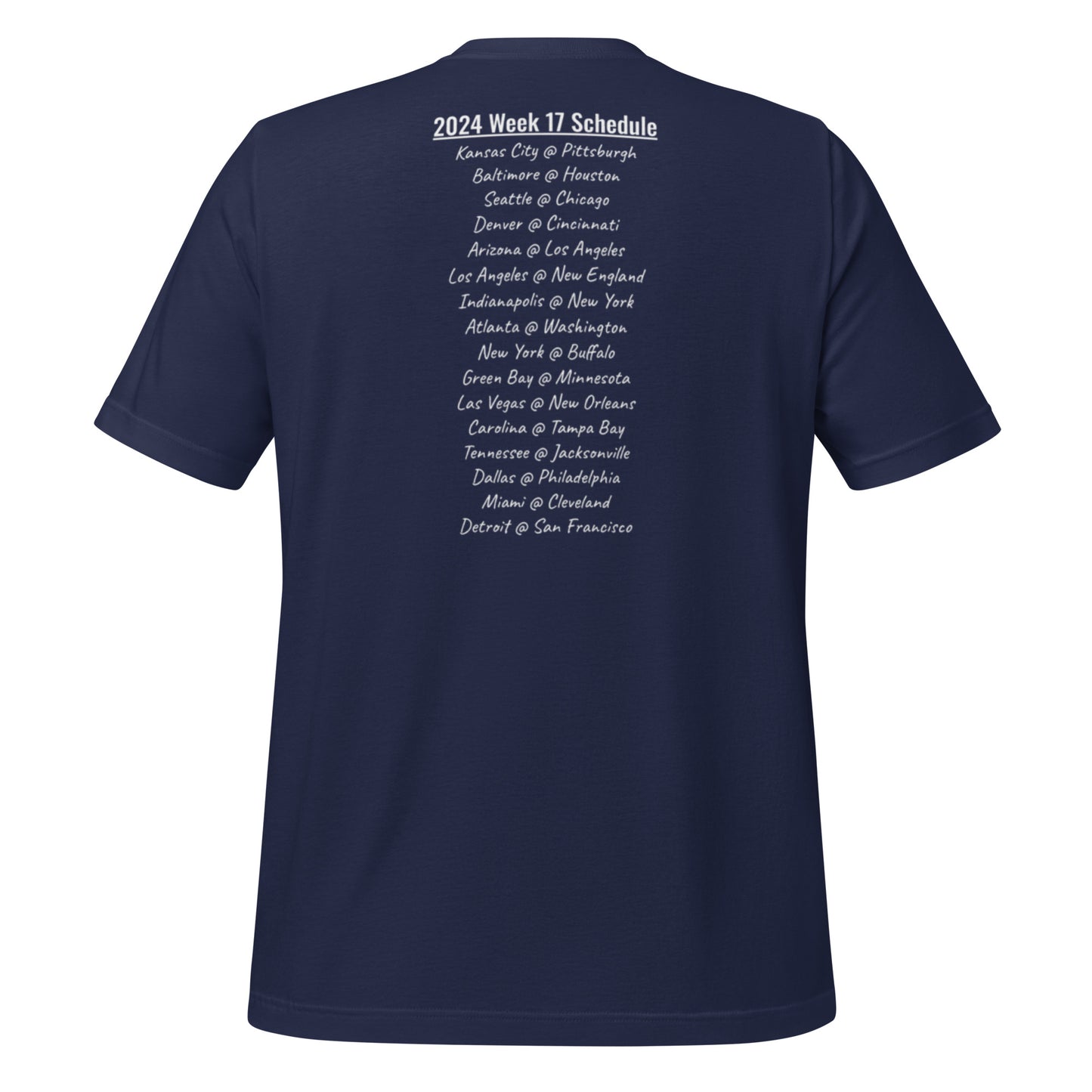 Week 17 Schedule t-shirt
